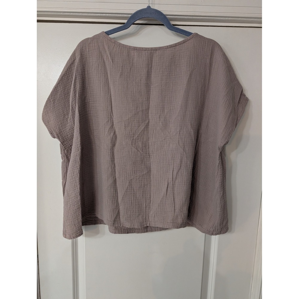 Bryn Walker Womens XS Mauve Double Gauze Boxy Boat Neck Top‎ Made in USA - Picture 5 of 5